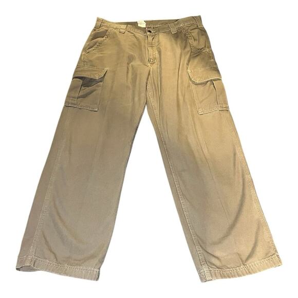 Vintage Carhartt Brown Y2K Canvas Carpenter Cargo Pants Dungaree Fit Mens 38x30 - Picture 1 of 8